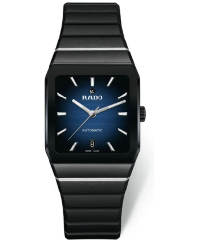 Rado Unisex Swiss Automatic Anatom Black Rubber Strap Watch 33mm In Blue