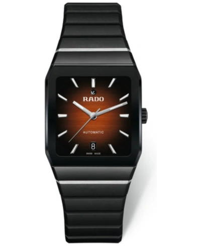 Rado Kids' Unisex Swiss Automatic Anatom Black Rubber Strap Watch 33mm In Orange