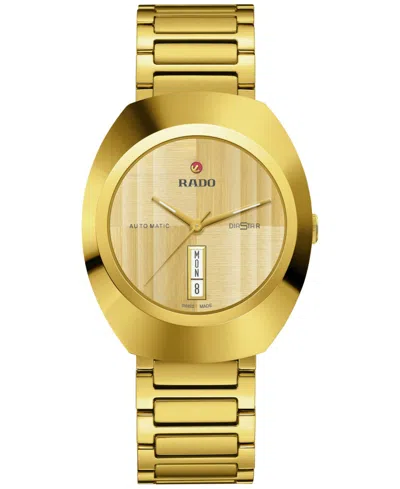 Rado Unisex Swiss Automatic Original Diastar Gold Pvd Stainless Steel Bracelet Watch 38mm In No Color