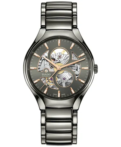 Rado Unisex Swiss Automatic True Gray Plasma Titanium Bracelet Watch 40mm In No Color