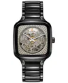 Rado Unisex Swiss Automatic True Square X Kunihiko Morinaga Special Edition Black Ceramic Bracelet Watch 