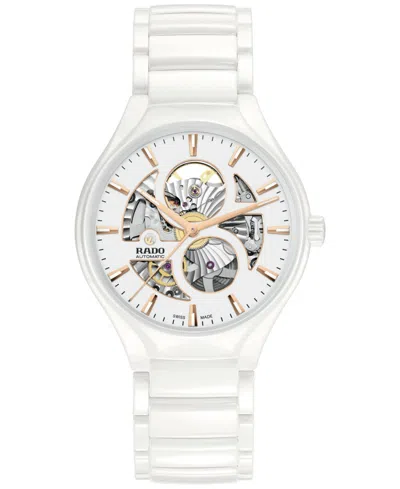 Rado Unisex Swiss Automatic True White High-tech Ceramic Bracelet Watch 40mm In No Color