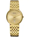 Rado Women's Swiss Florence Diamond (1/20 Ct. T.w.) Gold Pvd Stainless Steel Bracelet Watch 38mm In No Color