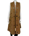 Radzoli Women's Grommet Vest In Brown In Brown
