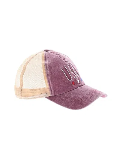 Pre-owned Rae Dunn Baseball Cap In Burgundy