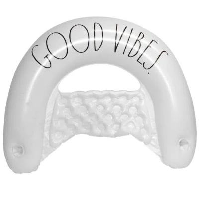 Rae Dunn Good Vibes Chair Lounger 55 Inch X 36 Inch Water & Pool Inflatable In Neutral