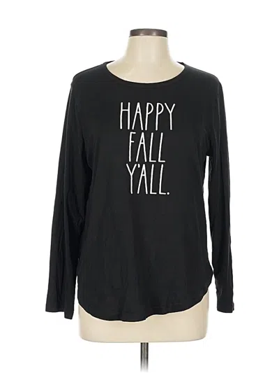 Pre-owned Rae Dunn Long Sleeve T-shirt In Black