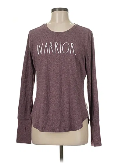 Pre-owned Rae Dunn Long Sleeve T-shirt In Burgundy