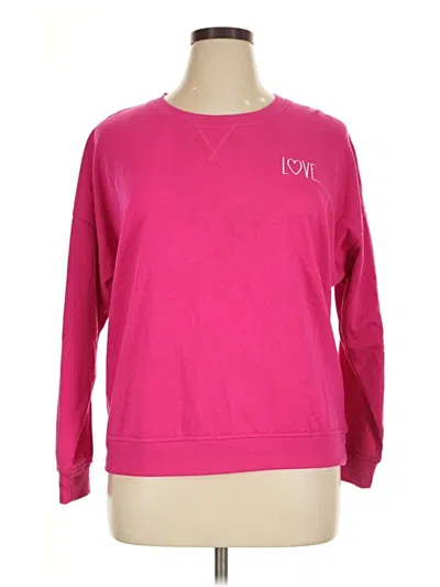 Pre-owned Rae Dunn Long Sleeve T-shirt In Pink