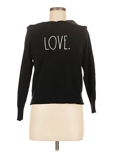 Pre-owned Rae Dunn Pullover Sweater In Black