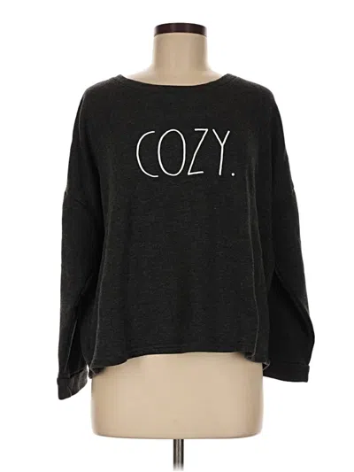 Pre-owned Rae Dunn Pullover Sweater In Black