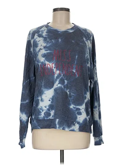 Pre-owned Rae Dunn Pullover Sweater In Blue