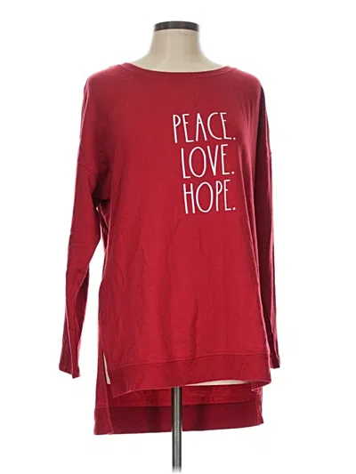 Pre-owned Rae Dunn Pullover Sweater In Red