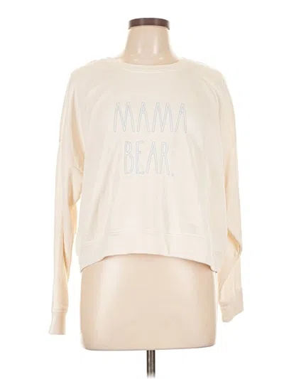 Pre-owned Rae Dunn Pullover Sweater In White