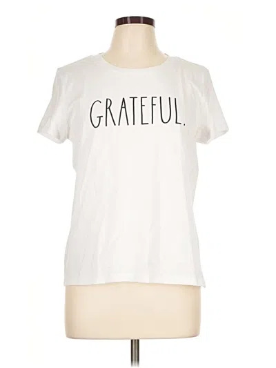 Pre-owned Rae Dunn Short Sleeve T-shirt In White