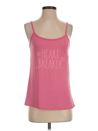 Pre-owned Rae Dunn Tank Top Pink Sweetheart Neckline Tops