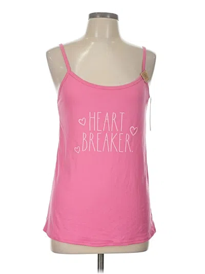 Rae Dunn Tank Top Pink Sweetheart Neckline Tops