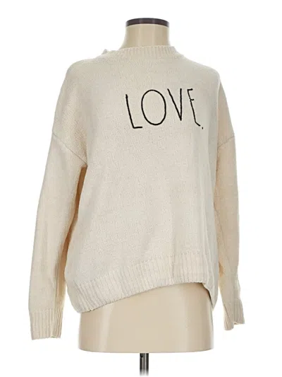 Pre-owned Rae Dunn Turtleneck Sweater In White