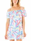 Rae Island Time Off The Shoulder Dress In Regatta In Multi