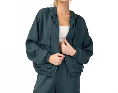 Rae Mode Adore Zip-up Hoodie In Green In Blue