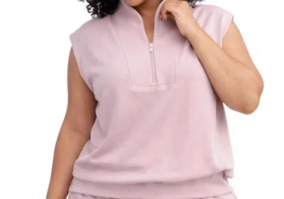 Rae Mode Alisha Luxe Quarter Zip Sweater Tank In Mauve In Pink