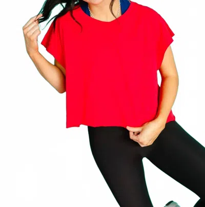 Rae Mode Anna Open Back Slub Tee In Cool Red