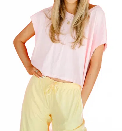 Rae Mode Anna Open Back Slub Tee In Light Pink