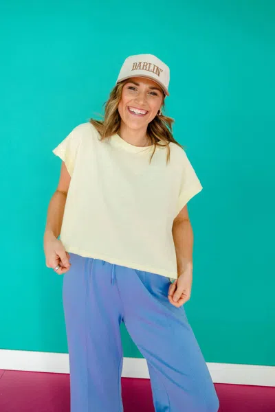 Rae Mode Anna Open Back Slub Tee In Primrose Summer In White