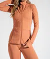 Rae Mode Athleisure Zipper Jacket In Almond In Pink