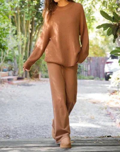 Rae Mode Basic Knit Sweater In Caramel In Brown