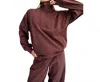 Rae Mode Brushed Rib Quarter Zip Pullover In Dk Cherry In Multi