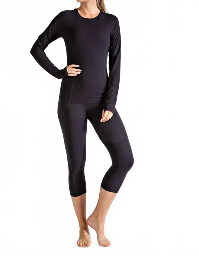 Rae Mode Butter Soft Active Long Sleeve Top In Black