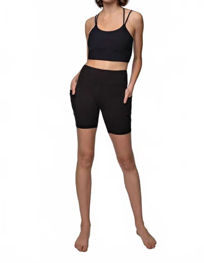 Rae Mode Butter Soft Nylon Biker Shorts In Black