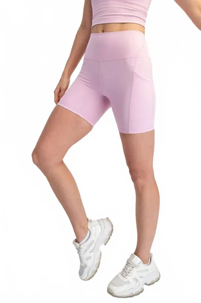 Rae Mode Butter Soft Nylon Biker Shorts In Blossom In Pink