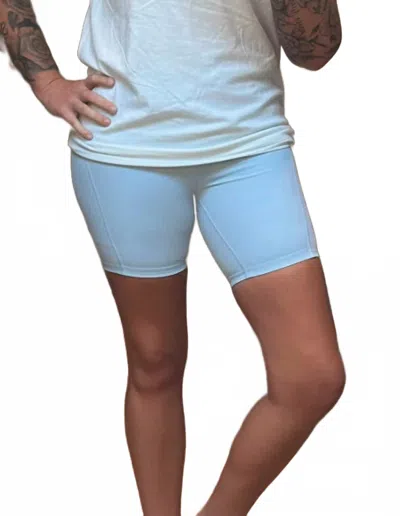 Rae Mode Butter Soft Nylon Biker Shorts In Frost In Blue