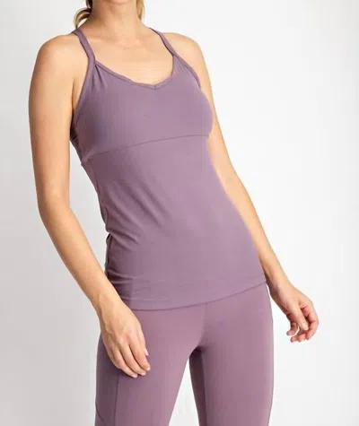 Rae Mode Butter Soft Padded Tank Top In Frosted Mulberry In Purple