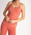 Rae Mode Butter Soft Padded Tank Top In Rustic Coral In Pink