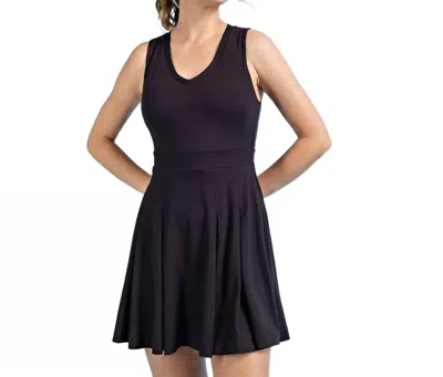 Rae Mode Butter V Neck Golf Dress And Pants In Black