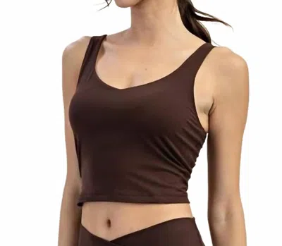 Rae Mode Butter V-defined Yoga Top In Espresso In White