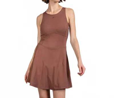 Rae Mode Buttersoft Active Dress With Built-in Shorts In Chocolate In Brown