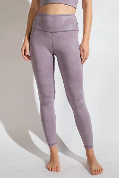 Rae Mode Camo Print Full Length Leggings In Mauve In Purple