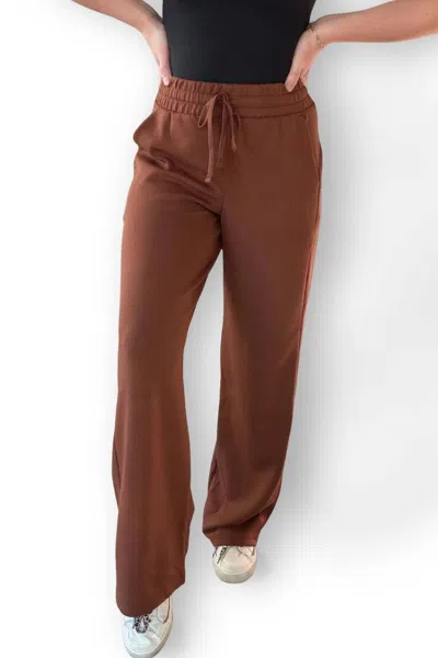 Rae Mode Caroline Scuba Straight Pants In Chestnut In Pink