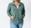 Rae Mode Cassidy Zip Up Jacket - Plus In Green In Green