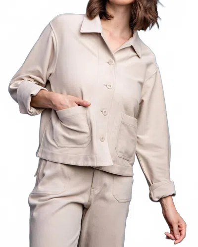 Rae Mode Cotton Stretch Twill Jacket In Stone In Neutral