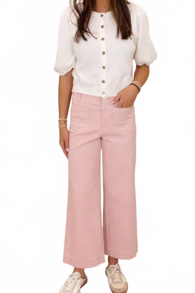 Rae Mode Cotton Twill Wide Leg Pant In Dusty Pink