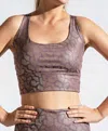 Rae Mode Criss Cross Sports Bra In Mauve Camo In Multi