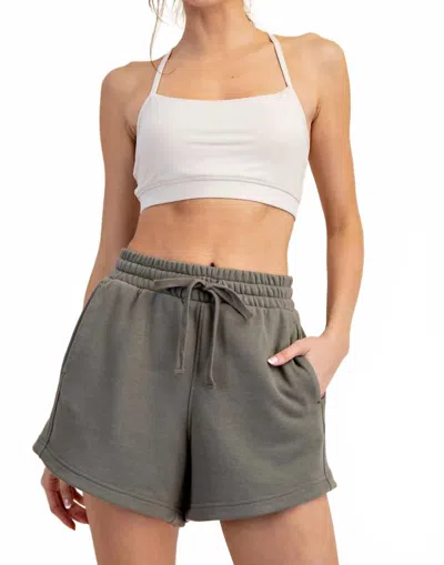 Rae Mode French Terry Basic Shorts In Green