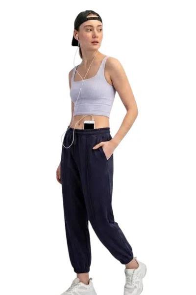 Rae Mode French Terry Joggers In Navy In Blue