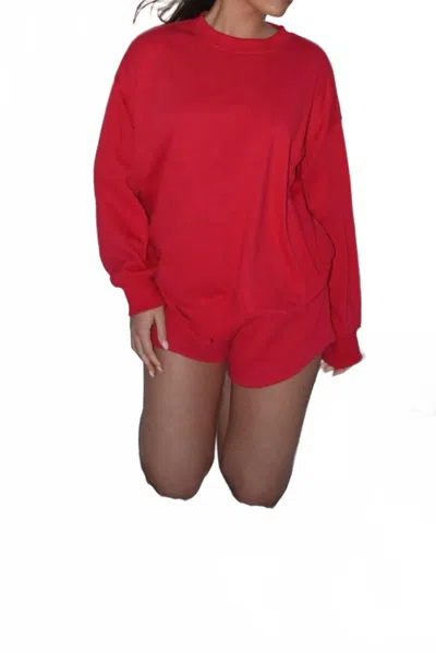 Rae Mode French Terry Pullover In True Red