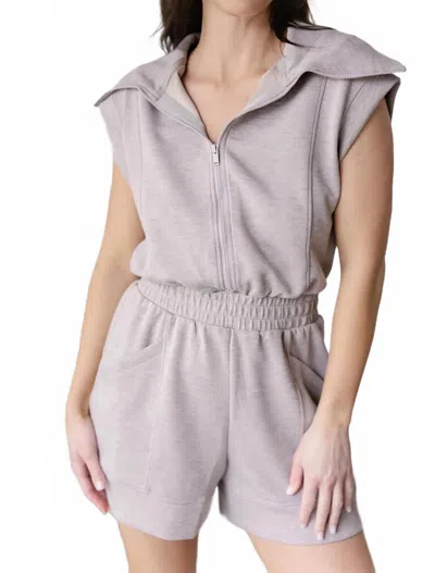 Rae Mode Hidden Path Romper In Taupe In Gray